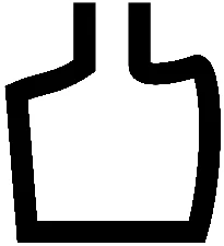 Line drawing of the Proto-Sinaitic letter bayt, a simplified house shape.